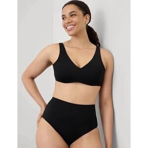 Athleta Swimsuit Bottom High Waist Black Ribbed Size XL extra Large Womens